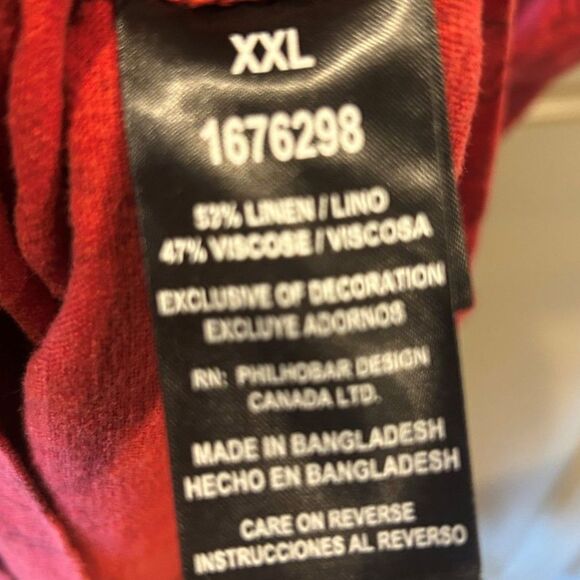 Nicole Miller Linen Blend V-Neck Shirt Dress - Size XXL - Picture 4 of 7